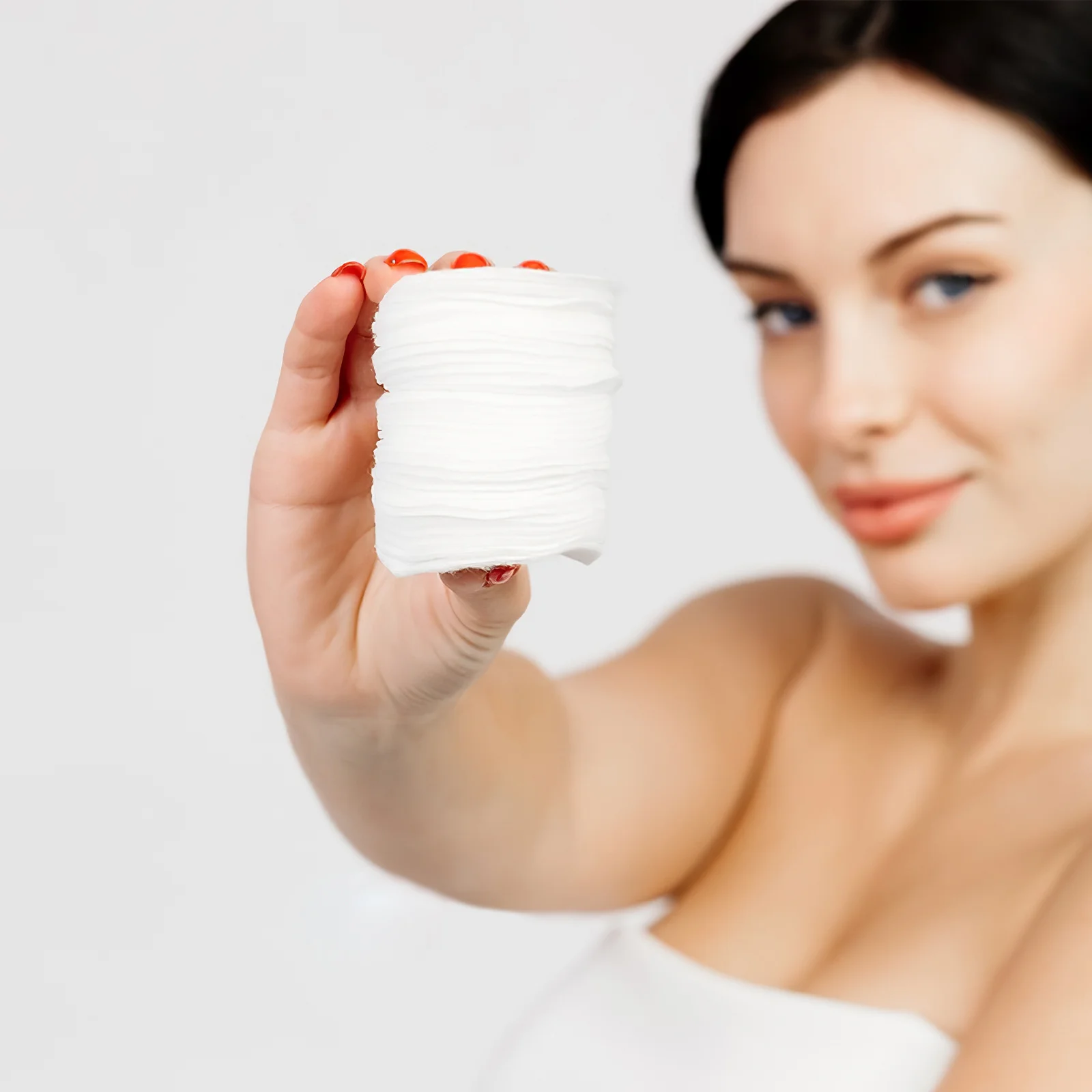 وسادات قطنية للوجه المبللة للوجه من أجل ضغط الوجه، أداة مزيل مكياج ناعمة قابلة لإعادة الاستخدام للعناية ببشرة الوجه #1