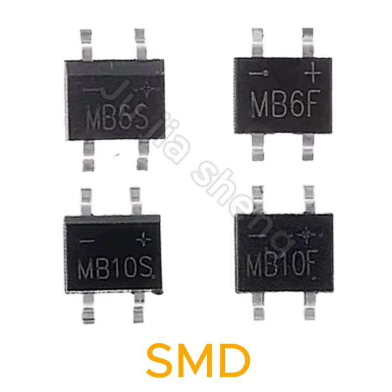 50pcs/Lot MB6S MB6F MB10S  MB10F SOP-4 SMD Bridge Rectifier DIODE integrated circuit