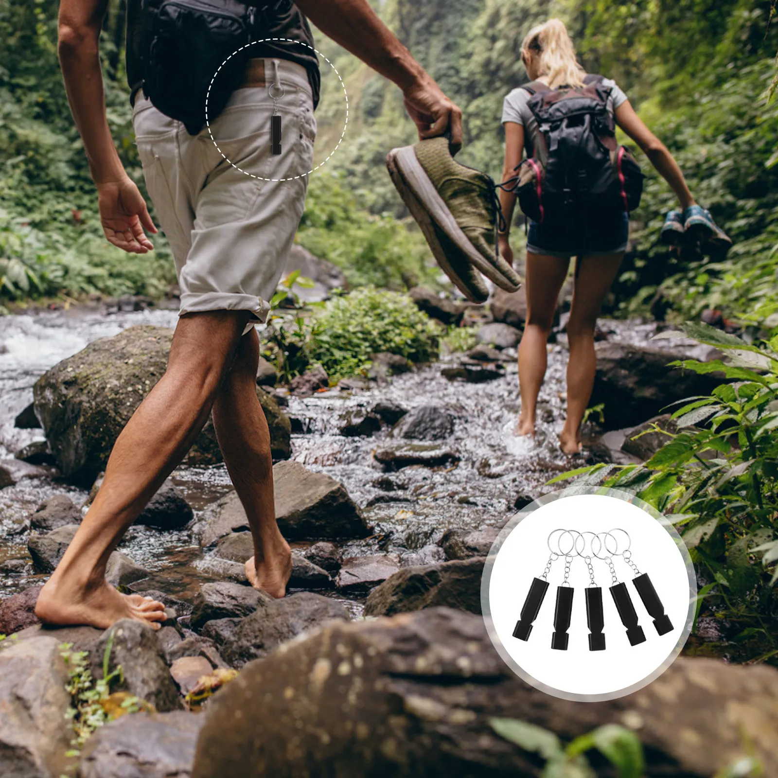 

Набор из 15 алюминиевых двухтрубных аварийных свистков для выживания на природе, 110 дБ, громкий звук, с креплением на ключи, черные, для походов и кемпинга