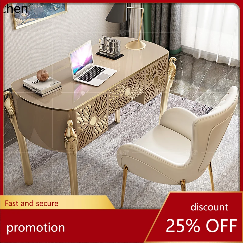 HT Postmodern Simple Desk Designer Household Computer Desk Stainless Steel