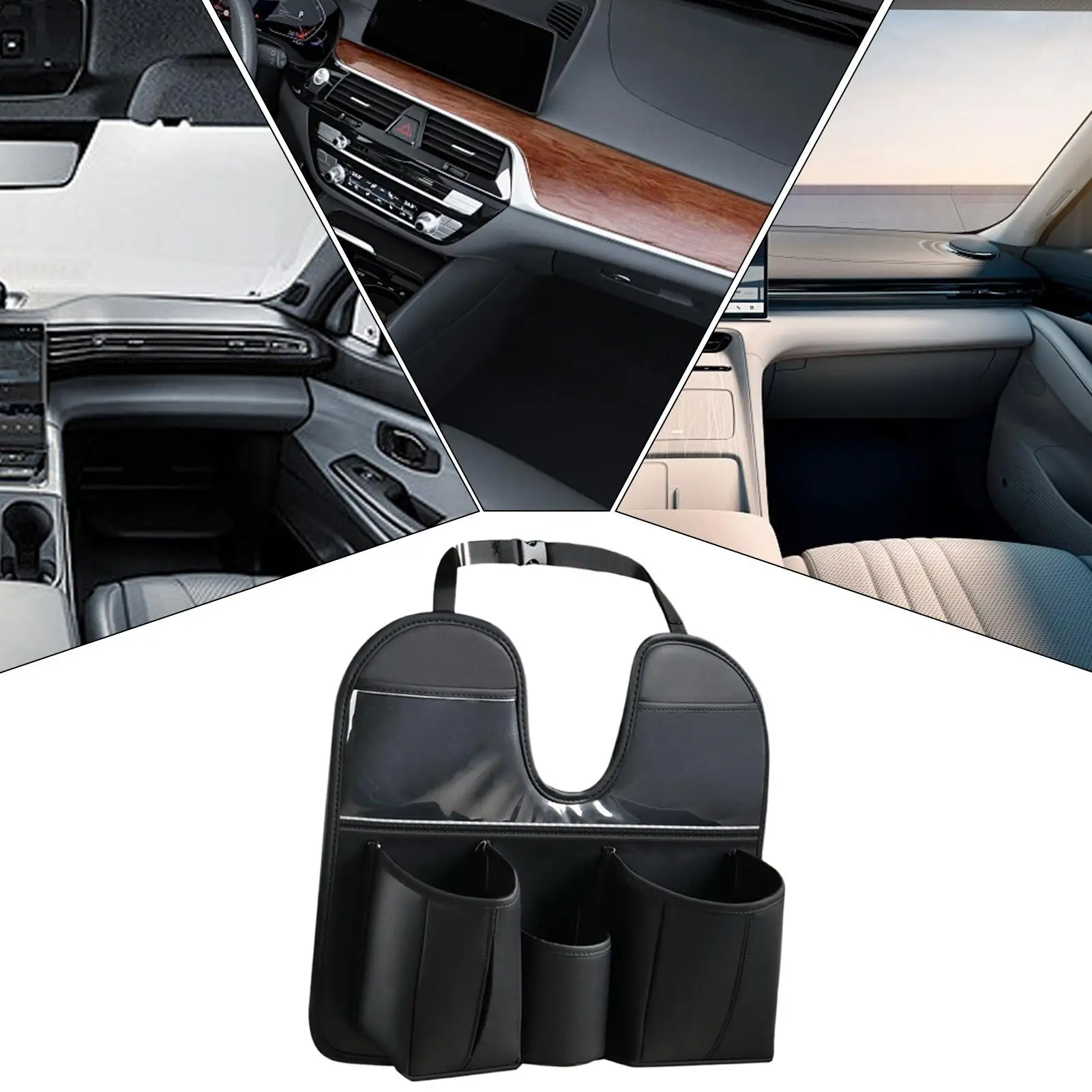 Car Seat Organizer Leather Large With Cup Holder Behind Seat Car Organizer Kick Mats For SUV RV Truck Sedan Kids Toys Snack