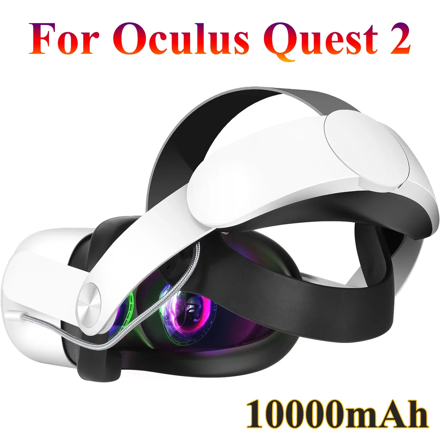 

For Oculus Quest 2 Replacement Head Strap 10000mAh Power Bank Battery Adjustable VR Headset Elite Strap for Quest 2 Accessories