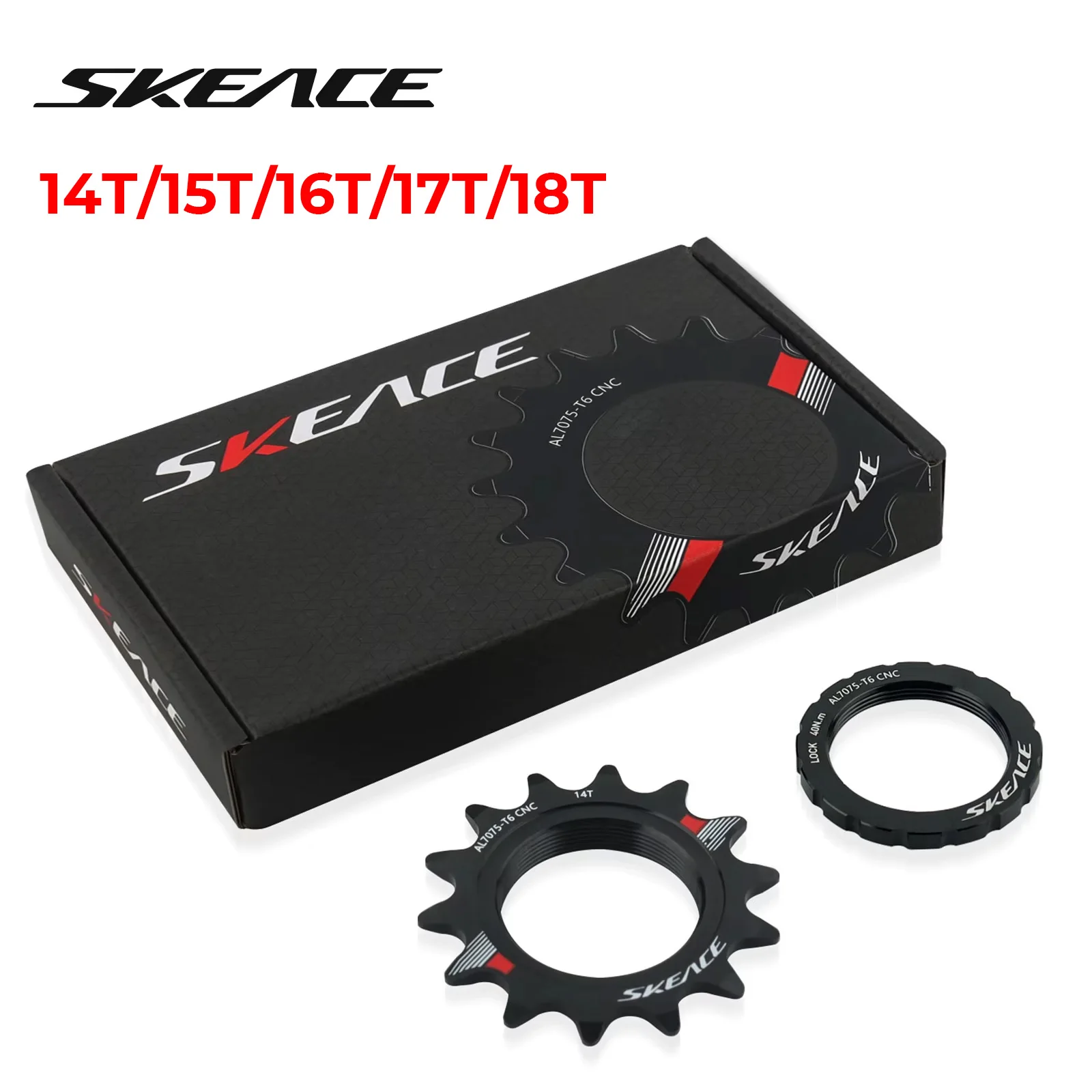 SKEACE Fixed Gear Bicycle 13T/14T1/5T/16T/17T/18T  Cycling Cog 7075 Aluminum Alloy Fixie Track BIKE Single Speed Flywheel