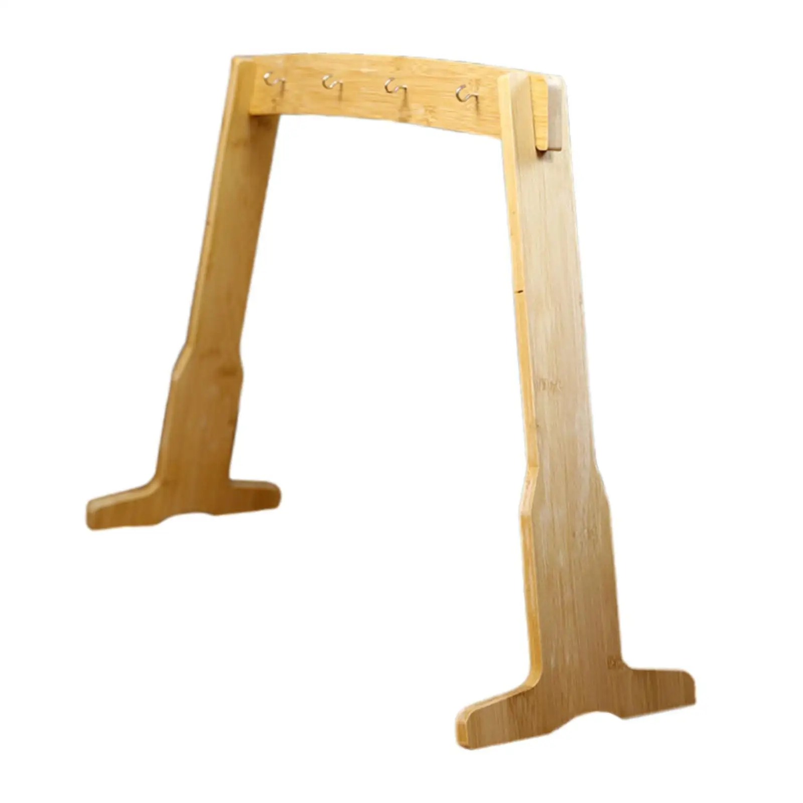 Wooden Chime Stand Multipurpose Easy to Assemble Only Stand Gong Stand Chime Holder for Yoga Tea Room Classroom Tabletop Bedroom