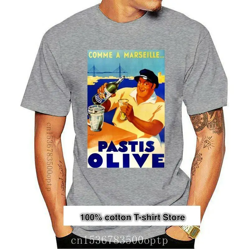 Camiseta Marseille Olive viux Port Pastis Vive La интеллектуальные ретро винтажные украшения для мужчин, новая продажа
