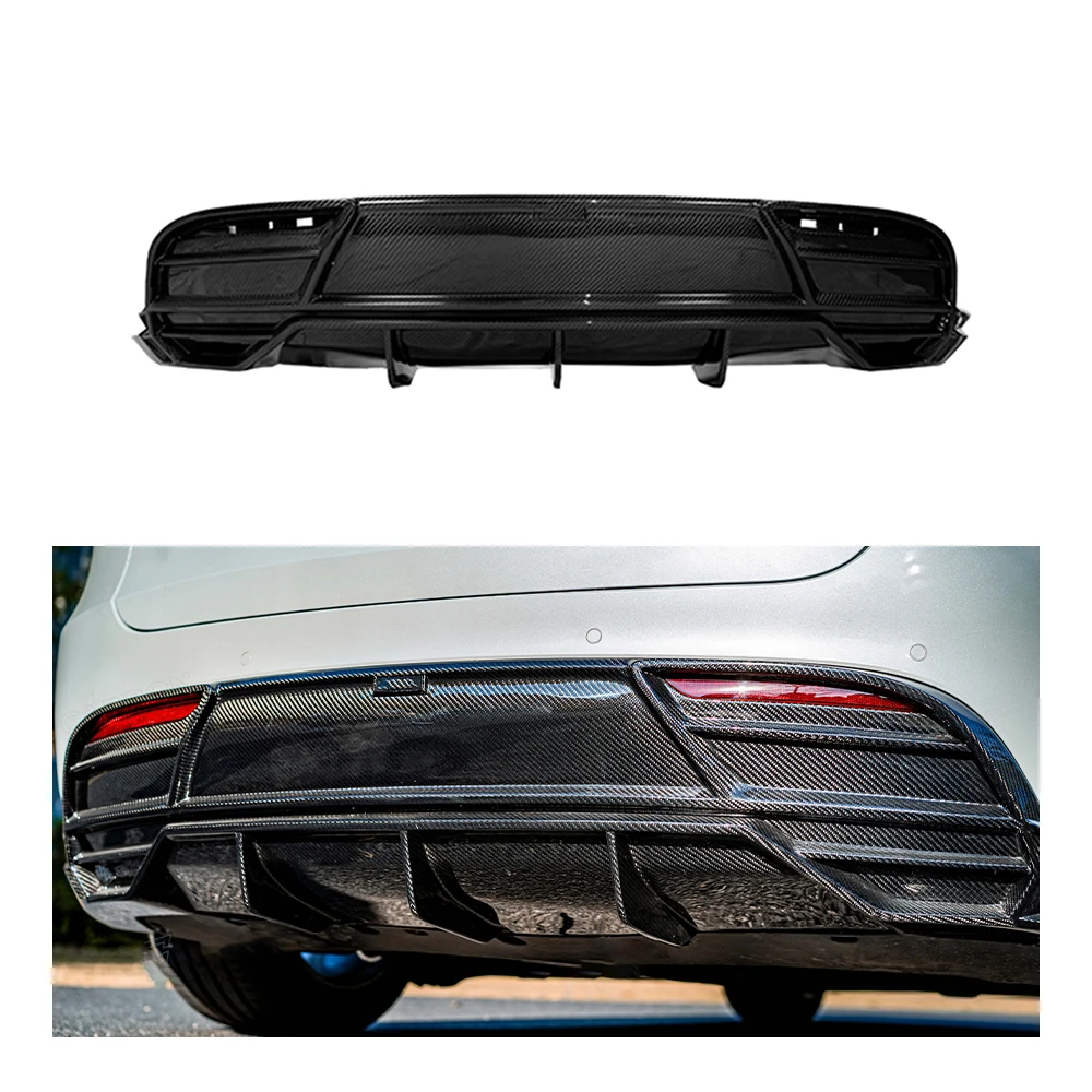 NEW New Model Y Carbon Fiber Dry Rear Spoiler Car Parts Rear Bumper Lip Diffuser Splitter Perfect Fit for TESLA Model Y