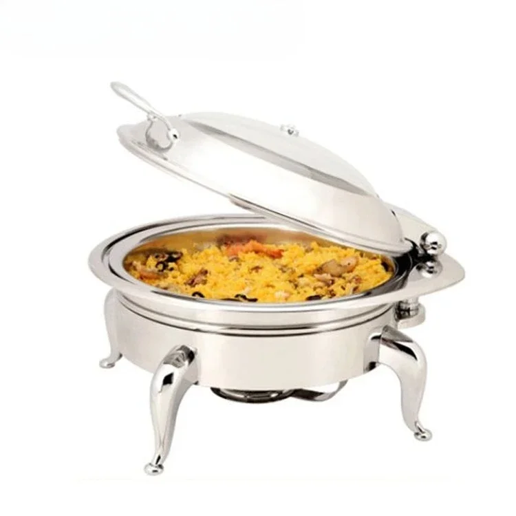 C179 Electric Chafing Dish Stainless Steel round Roll Top with Water Pan for Catering And Banquets