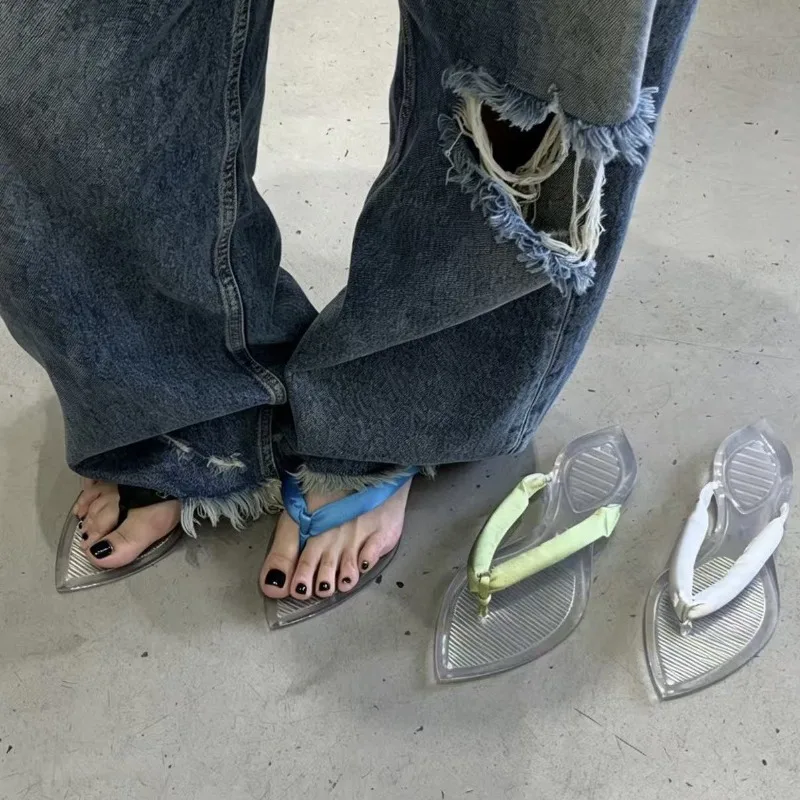 Sapatos Femininos da Moda, Chinelos de Ponta Fina com Sola Plana para Mulheres, Confortáveis para Férias, Calçados Casuais, Sapatos de Designer, Zapat