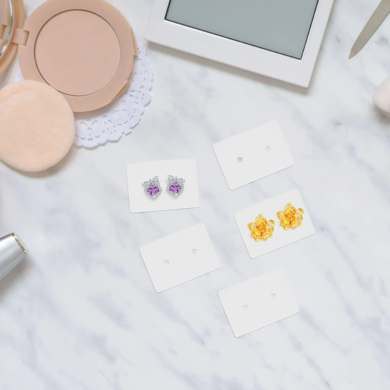 

100pcs Blank Earring Display Cards 3.5X2.5Cm Kraft Paper Diy Jewelry Packaging Holder For Craft Stores Vendors Retail Selling