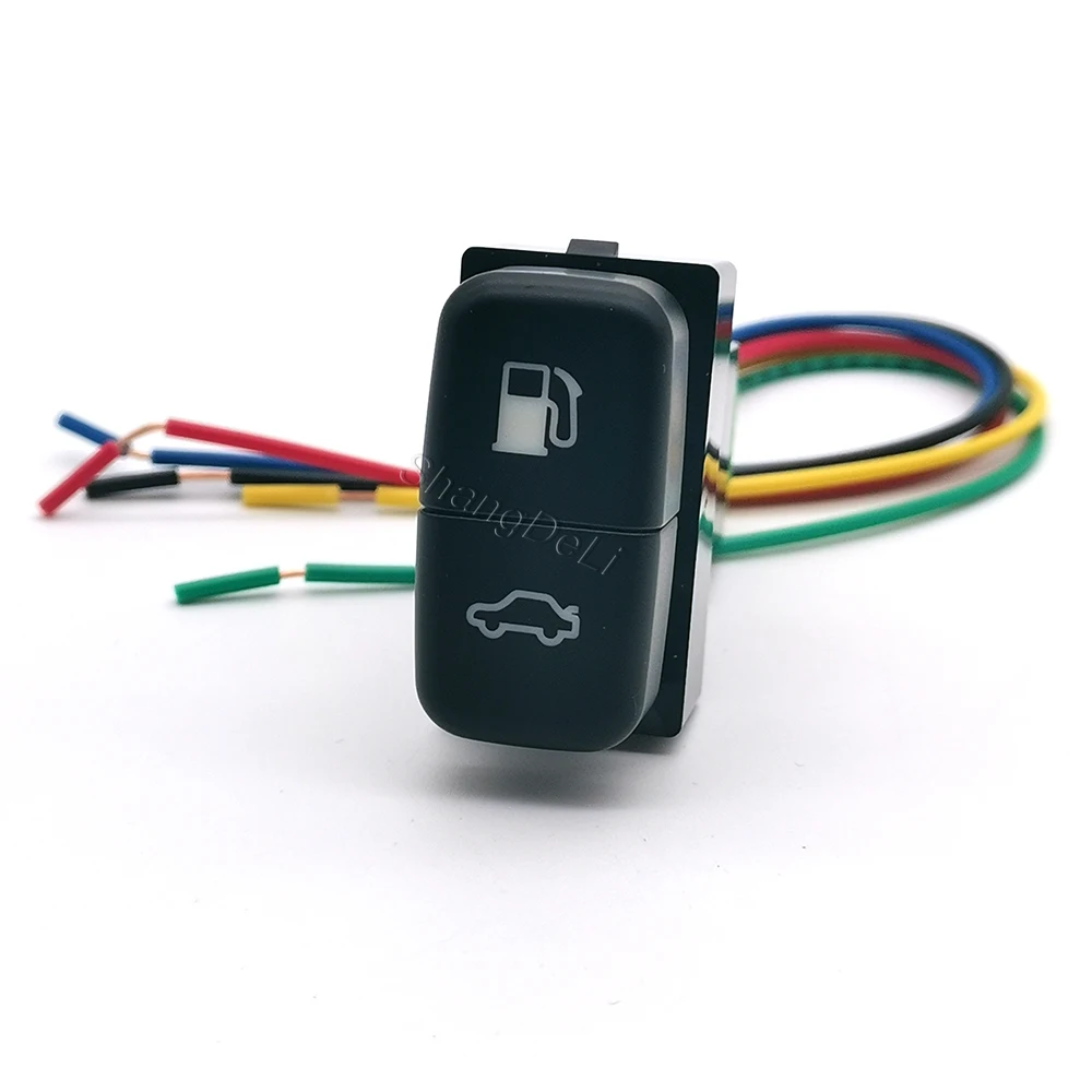 1PC LED Dual MomentarySwitch Fuel Tank Boot Switch Button With Cable for Mitsubishi Pajero V73 V93 Lancer Outlander ASX L200