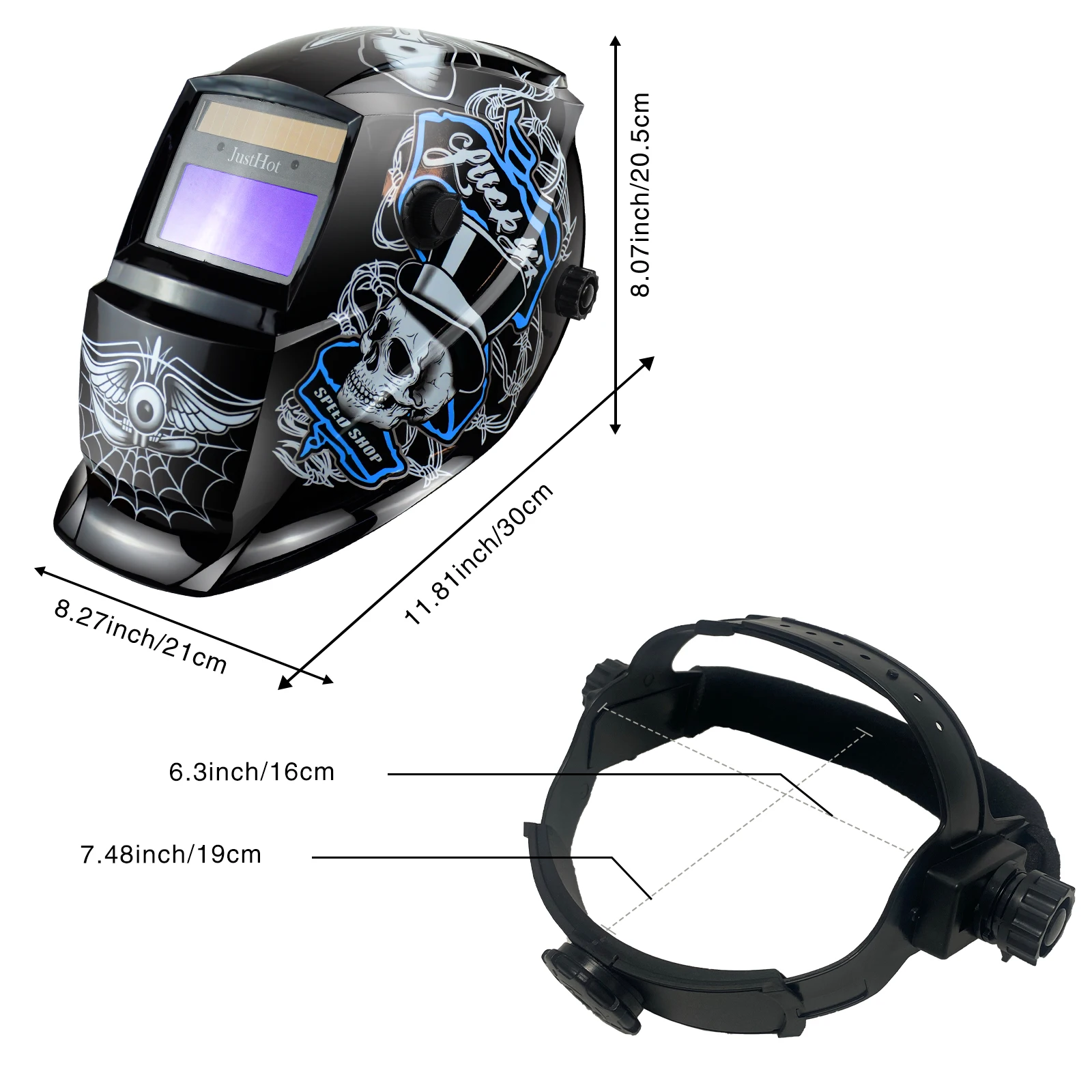 JustHot Auto Darkening Welding Helmet True Color Welding Hood Solar Battery Powered Welding Mask Adjustable Shade Range 2 Arc