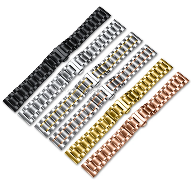 Solid Stainless Steel Strap 16mm 17mm 18mm 20mm 21mm 22mm 23mm 24mm Arc Flat End for LONGINES Band Butterfly Buckle Bracelet