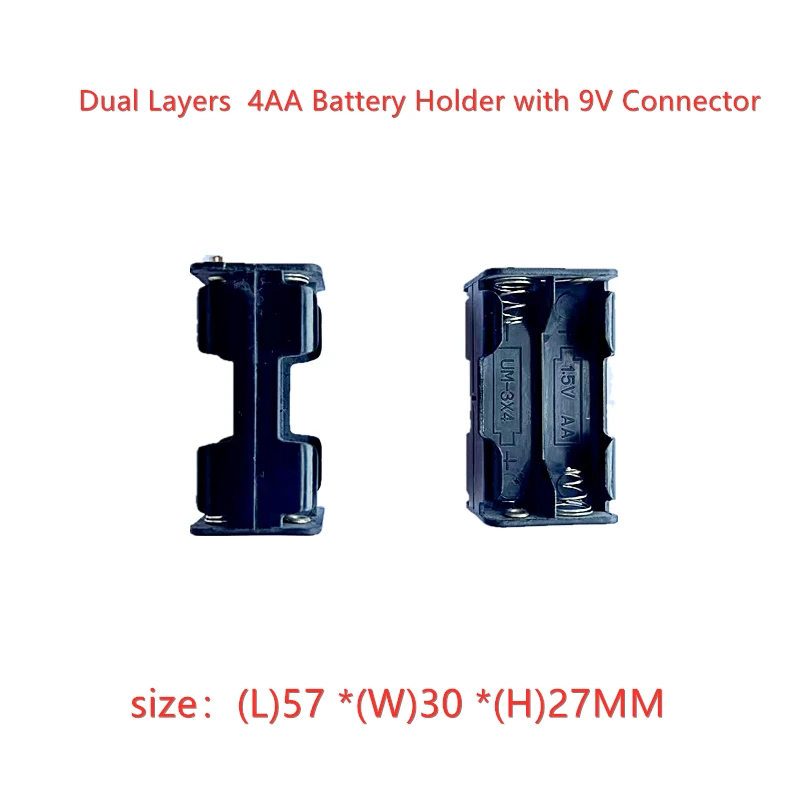 10 sztuk uchwyt baterii AA 3V 6V 9V 12V dla 2X 4X 6X 8X AA baterie czarny plastikowy pojemnik do przevhowywania Box Case podwójna warstwa ze złączem