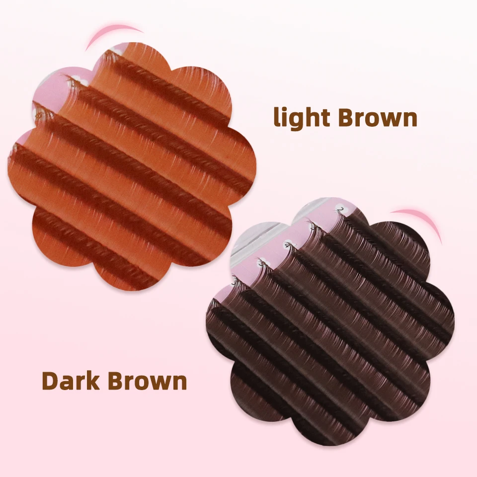 Brown Cashmere Russian Volume Eyelash Extensions Tray J C CC D DD L M Curl Dark Brown Classic Individual Eyelash Soft Faux Mink