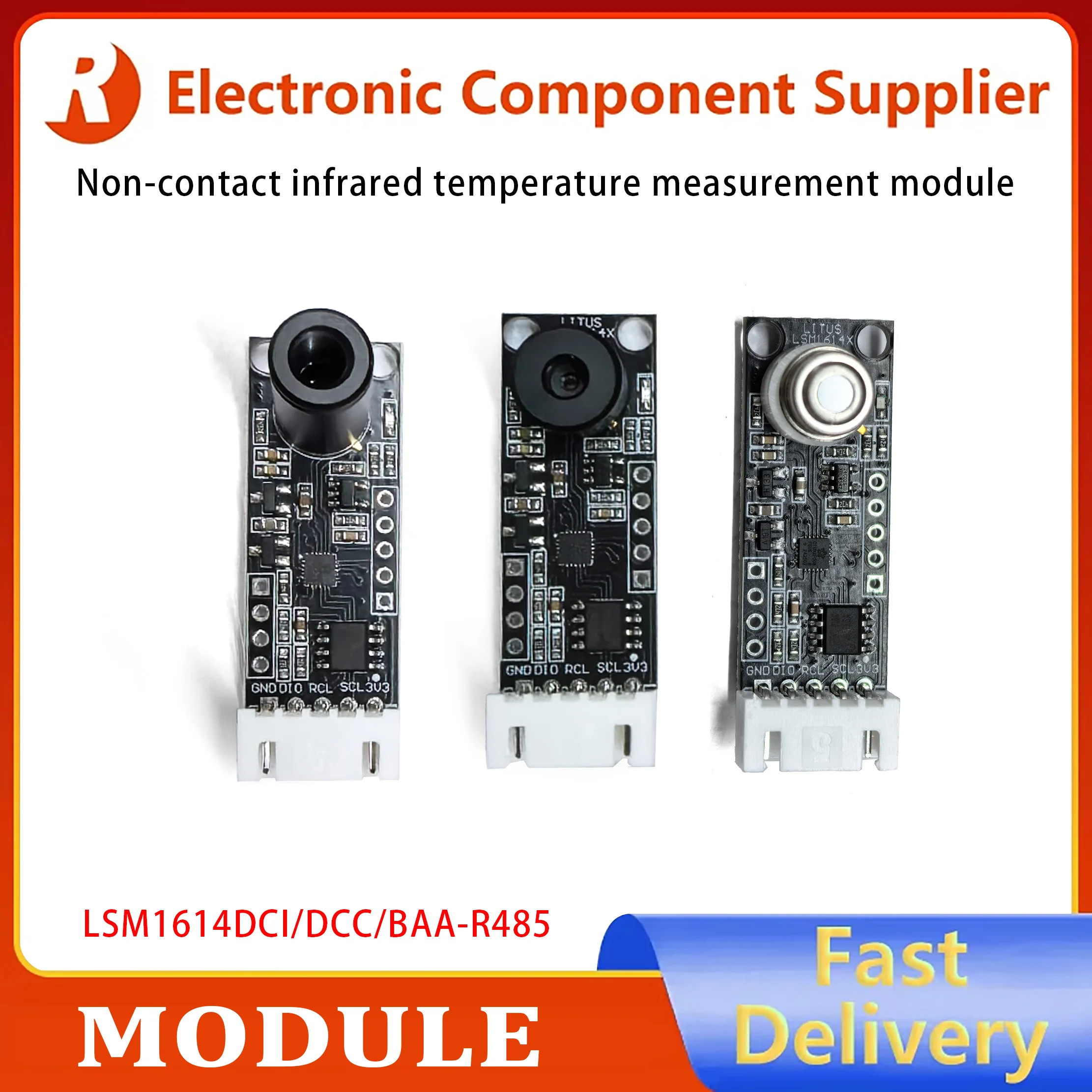 Infrared temperature measurement module with non-contact temperature sensor and direct digital temperature display