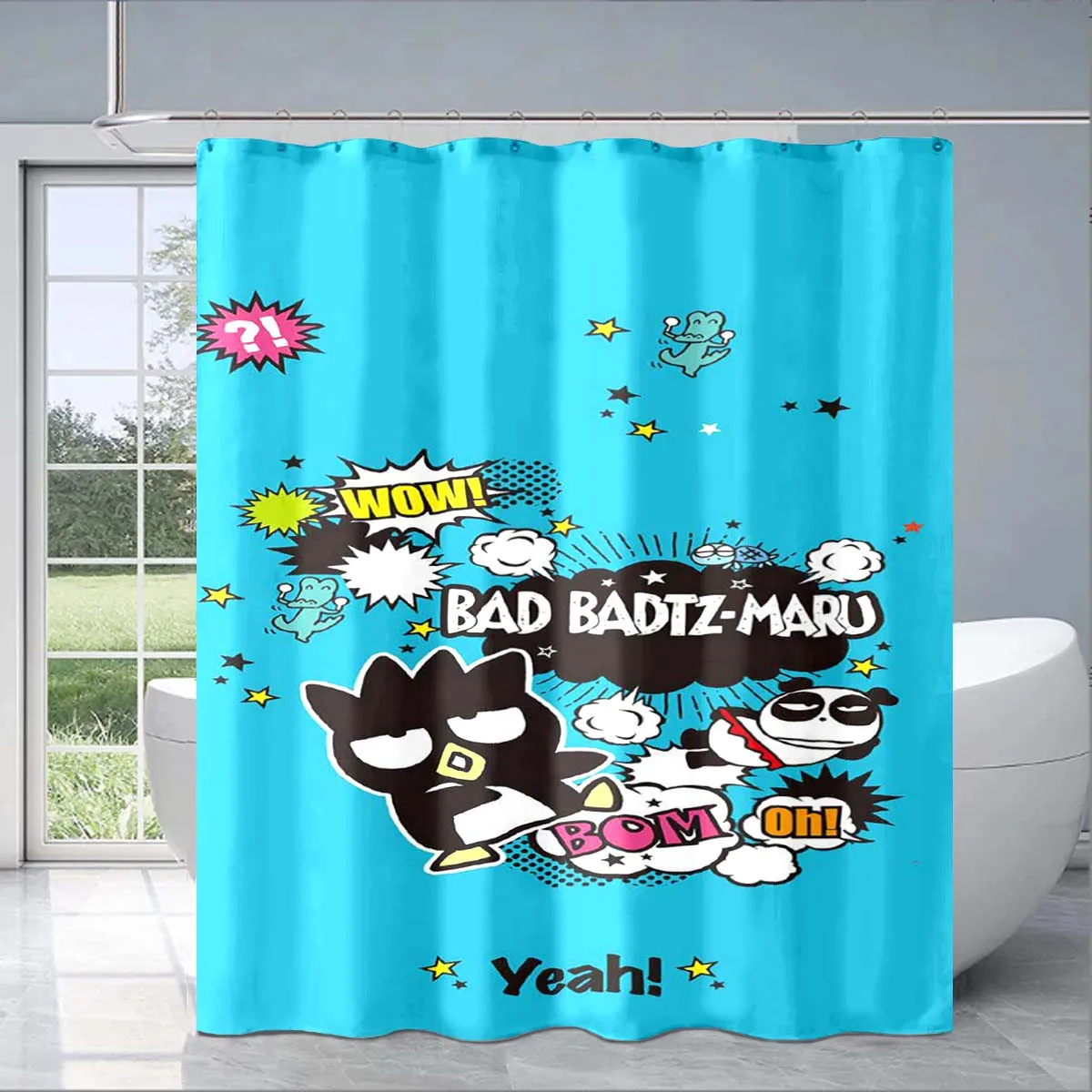 

Cartoon "Naughty XO" Shower Curtain, Bathroom Curtain Decoration, Badbadtz-maru3d Print Cute Pattern Shower Curtain