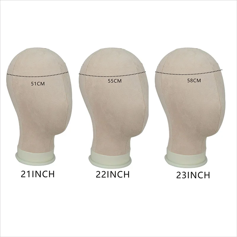 21-23 بوصة قماش كتلة رئيس عارضة أزياء شعر مستعار رئيس المعرضة رئيس شعر مستعار عرض التصميم رئيس
