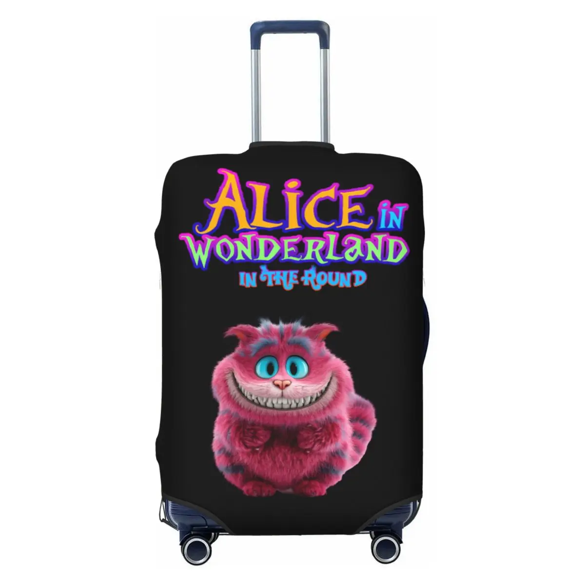 

Pink Furry Cheshire Cat Suitcase Cover Elastic Cartoon Luggage Protective Covers for 18-32 inch
