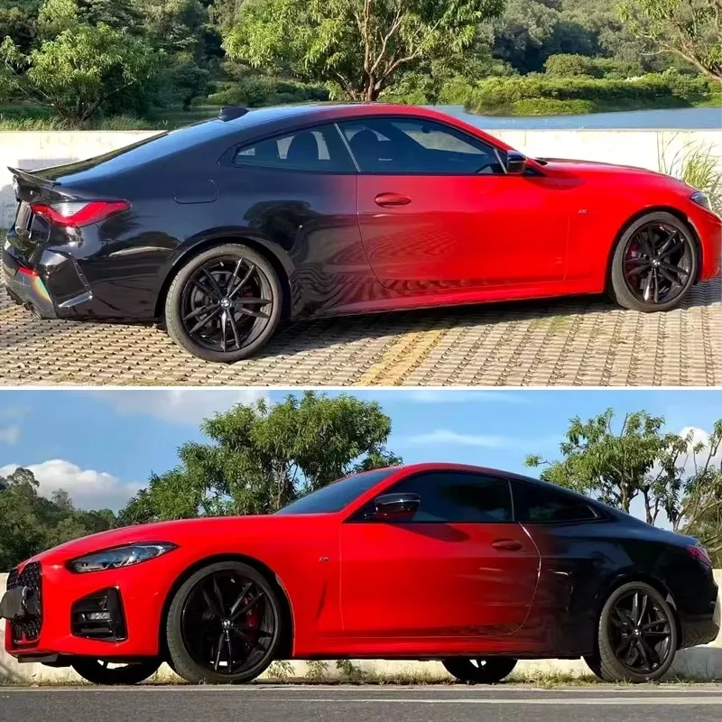 Car Wrap Printed Vinyl Custom Design Color Change Vinyl Foil Orange-Black Self-adhesive Vinyl Car Wrapping