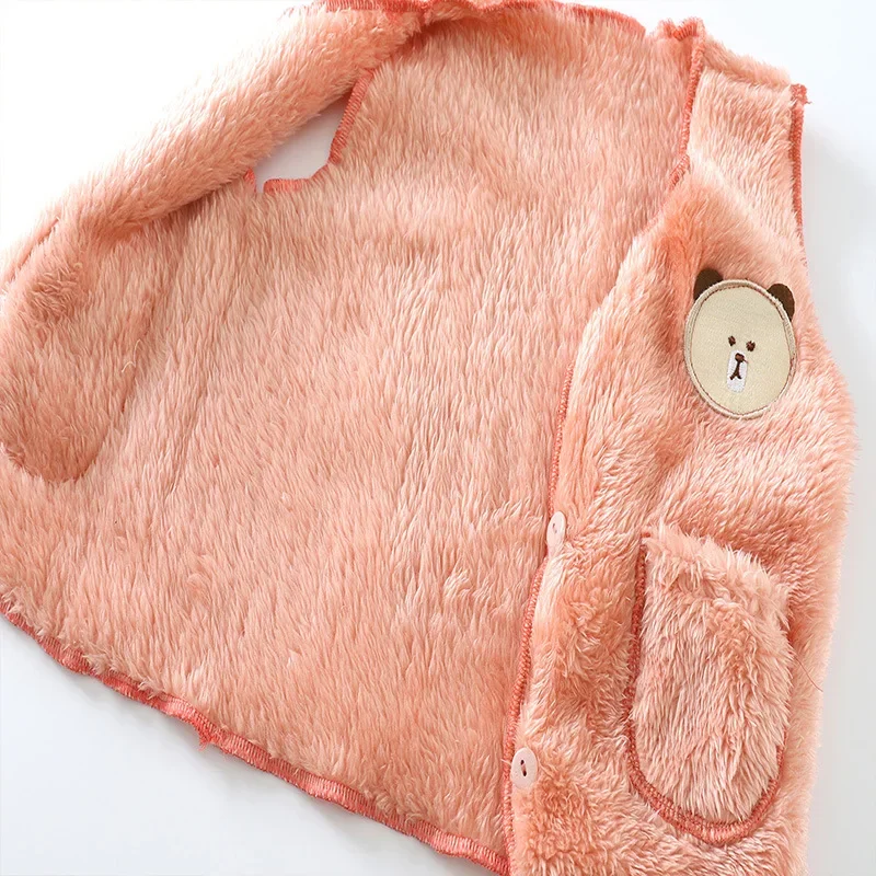 Autumn Winter Baby Vest Fur Baby Toddler Waistcoat Kid Jacket for Girls Boys Children Clothes Fur Jacket Sleeveless Vest Bear