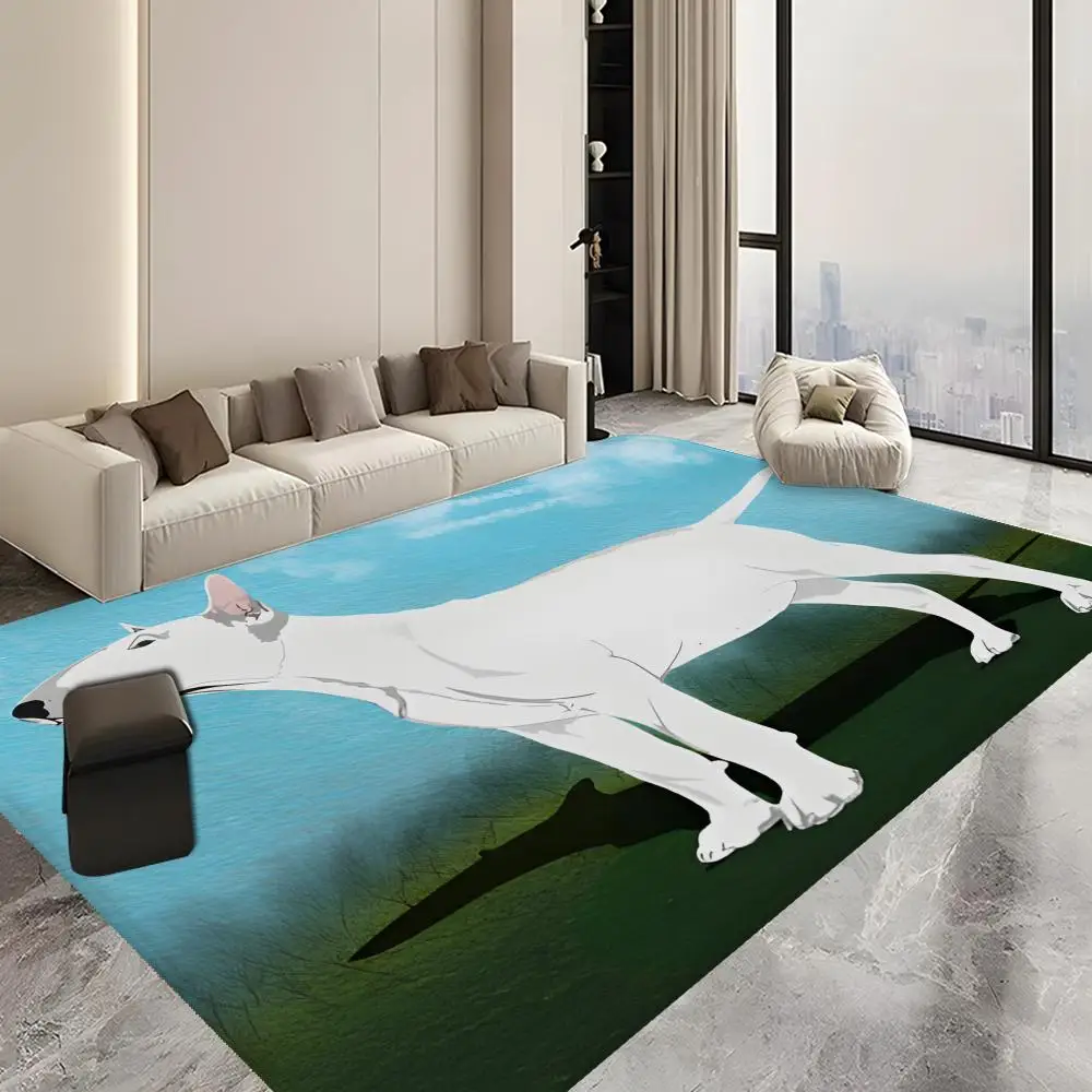 B_Bull T-Terrier Cute Dog  Floor Mat Bathroom Mat Kids Room Bedroom Decoration Balcony Anti-Slip Doormat Living Room Welcome Rug