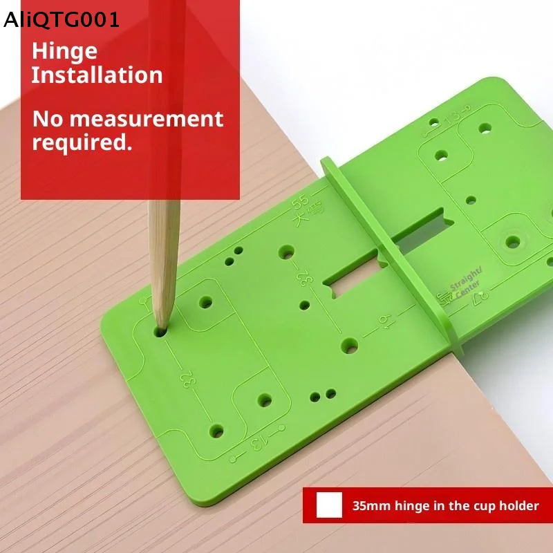 Woodworking Hinge Hole Drilling Guide Boring Jig Drill Template Locator Tool for Precise Cabinet & Furniture Making view 6