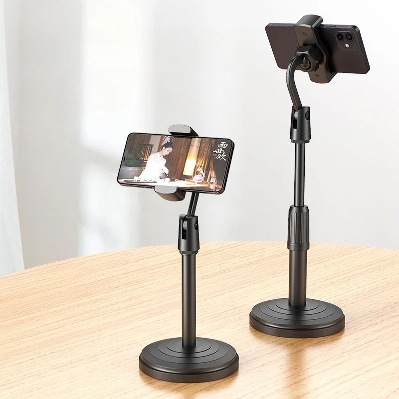 Multi Function Desktop Phone Stand Live Streaming Holder Adjustable Smartphone Mount for Video Recording Desk