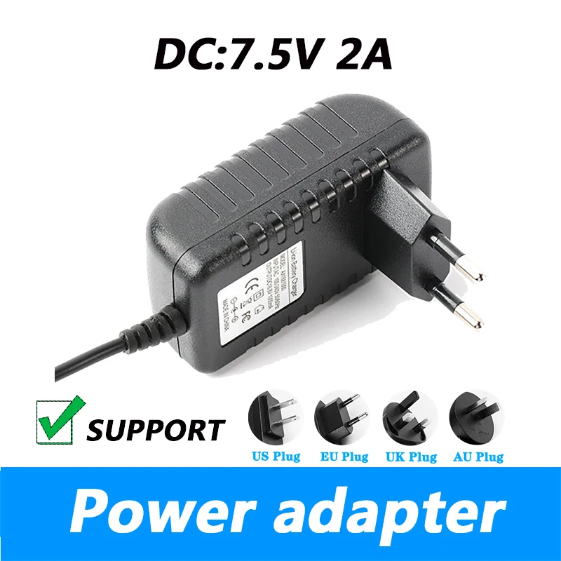 DC 7.5V 2A Power Adapter Electronic Balance Switch Power Cable UK Plug AU Plug DC L-type Orifice 3.5*1.35MM Power Supply