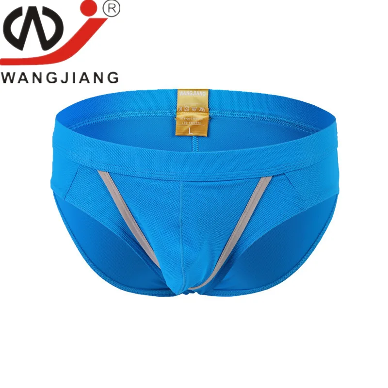 Wangjiang Penis Hole Sexy Underwear Cock Out Pouch Mens Briefs Open Front Low Waist Male Lingerie Cover Bag Underpants Panties