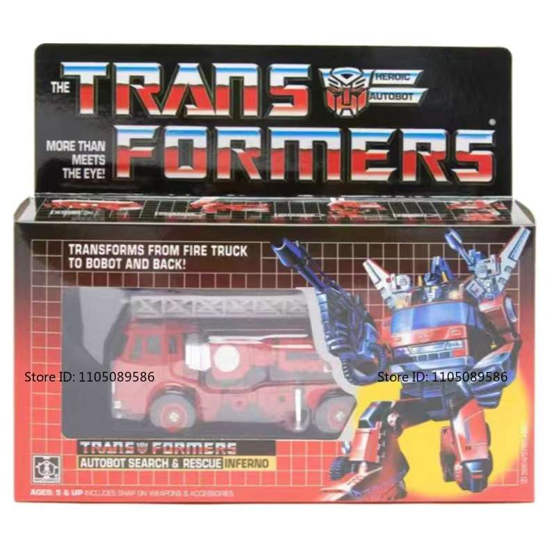 새로운 재고 트랜스포머 G1 시리즈 인페르노 인기 장난감 모바일 완제품 장식품 스튜디오 선물 피규어