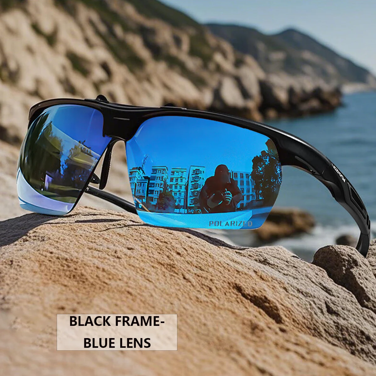 

Vozapow Polarized Fishing Glasses UV400 Anti-Glare Cycling Sunglasses Windproof TR90 Frame HD Tac Lens Ellipse Boating Eyewears