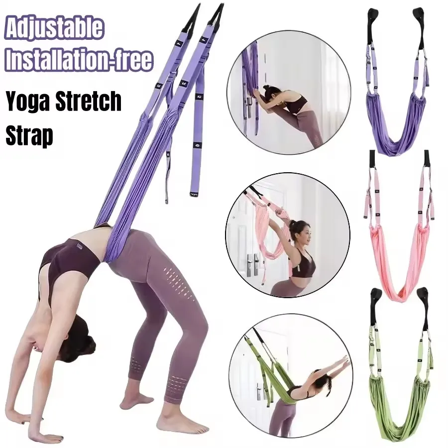 Leg Stretcher Strap, Stretching Equipment with Door Anchor Flexibility Trainer Backbend Assist for Dance Aerial Yoga Ballet Leg
