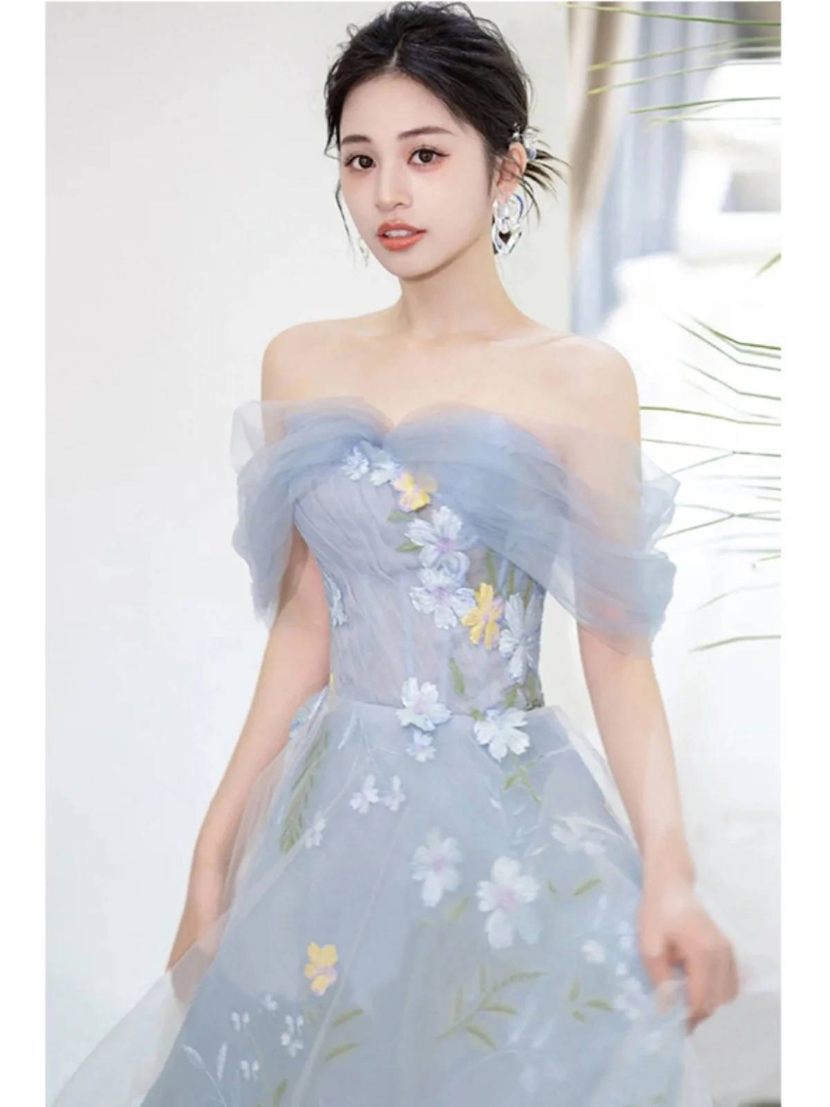 

Свадебное платье Dr 9600, вечернее платье для выступлений на день рождения, корейское платье с вышивкой ort Sve Long Dr