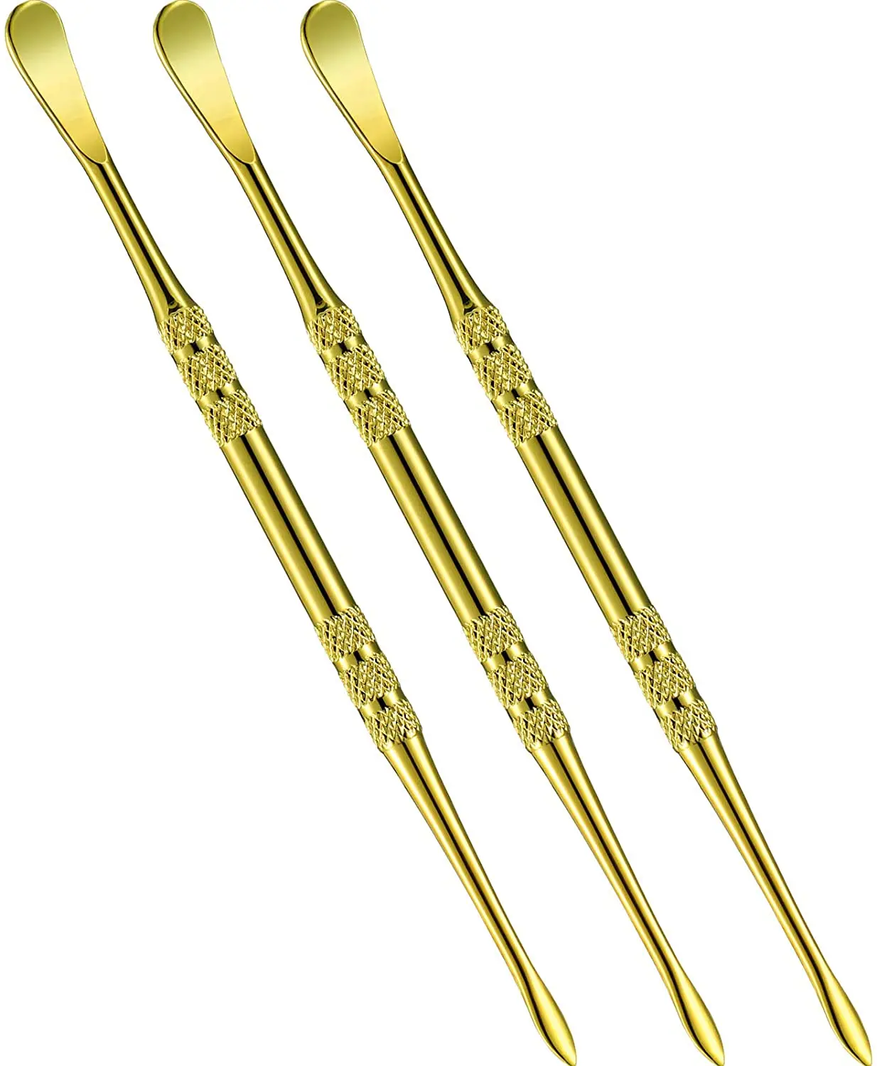 3 paquets d\'outils Carimplementation en acier inoxydable arc-en-ciel noir argent et Gold-12cm/4.71in