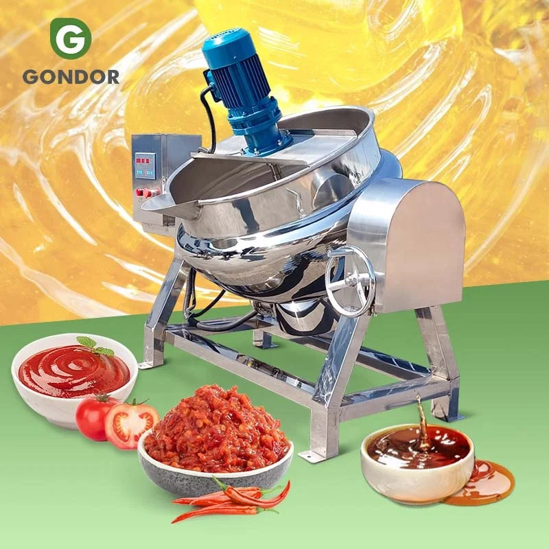 Automatic Commercial Food Double-Jacket Small 30l 200lt 1000 Liter Met Planetary Stirring Kettle Jacket Cook Mixer