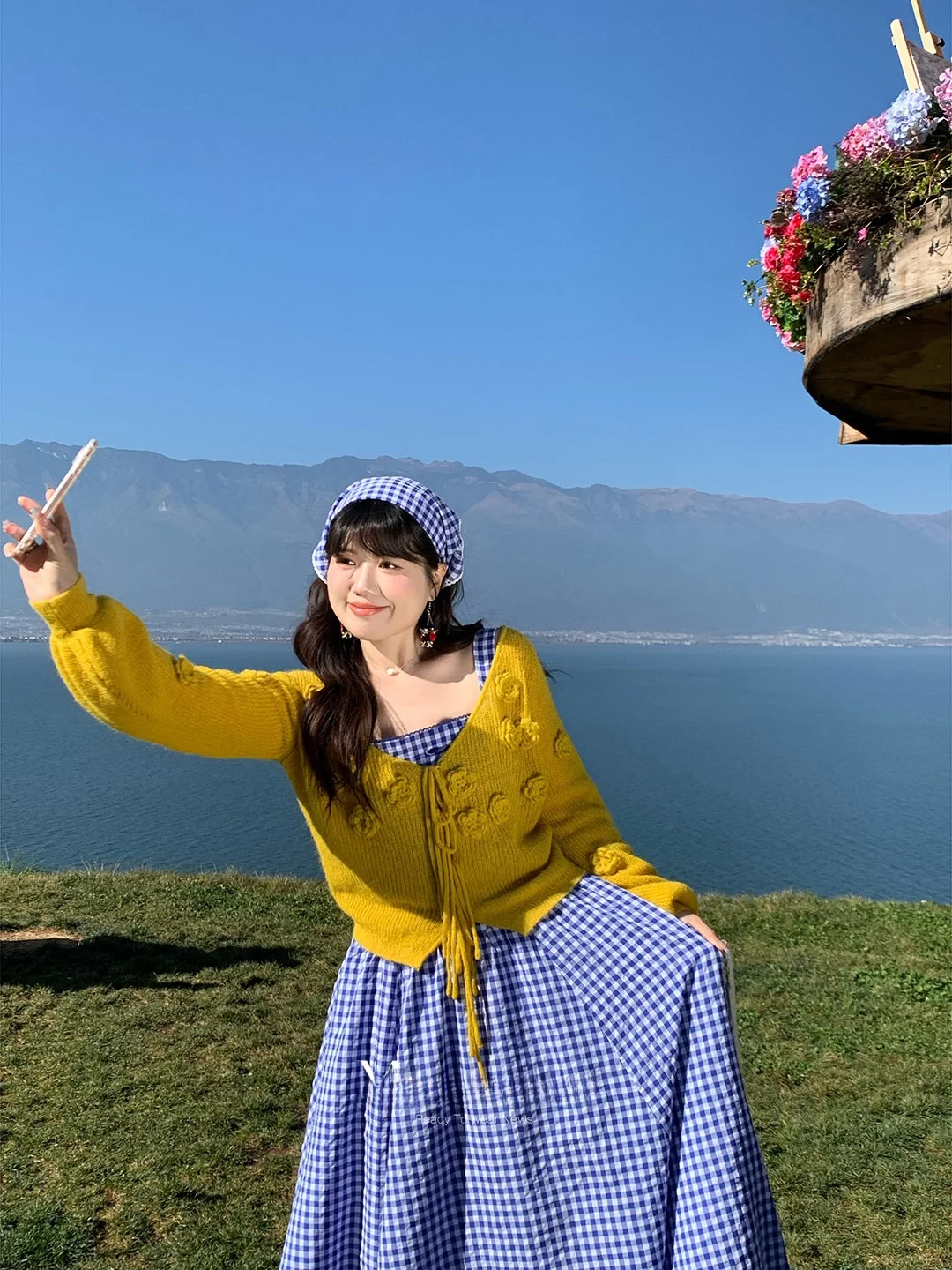 

Mimi plus Size Long Sve Open Cardigan Loose Hooked Flower Sweater Sweet Sle Spring Women's Online Exclusive Floral Pattern