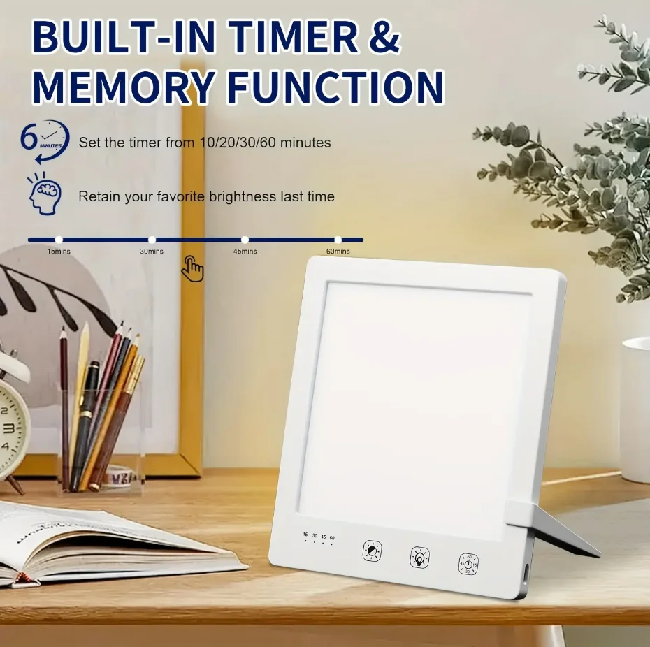 مصباح ضوء النهار مع وظيفة الموقت، مصباح ضوء الشمس فائق السطوع 10000lux خالي من الأشعة فوق البنفسجية، درجة حرارة وسطوع قابل للتعديل باللمس #6