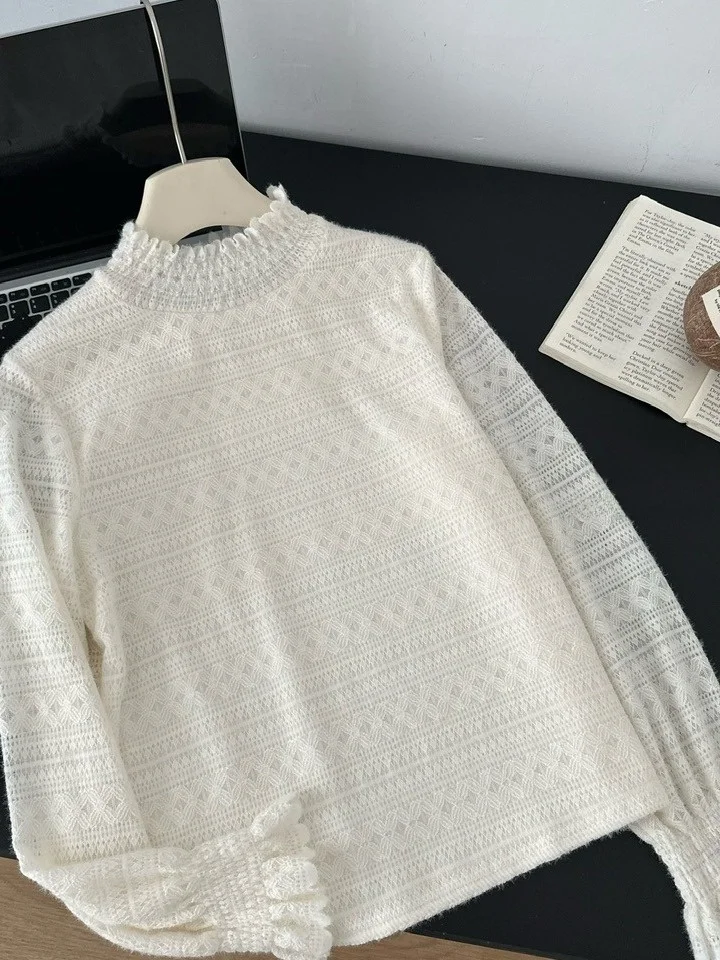 Sexy Spitze irt Damen f Hoher Kragen FCE gefütterte Basisschicht Innenbekleidung Französische Sle Loose Fit Polyesterfaser