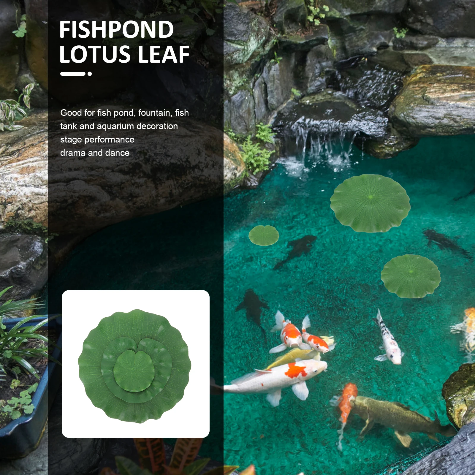 

9Pcs Simulation Lotus Leaves Artificial Floating Pond Decoration Fish Tank Fountain Lotus Leaf Ornament Simulation Leaf