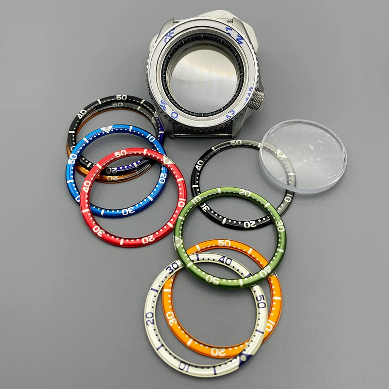 

42mm Silver SKX007 Watch Case Sapphire Crystal Glass Fit NH35 NH36 NH38 4R 7S Movement Transparent Back Cover Case Modified Part