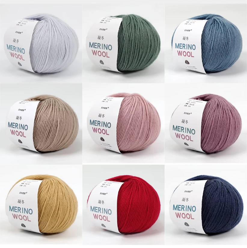 

50g/roll Merino Pure Wool Yarn Thick Wool Yarn Soft Medium Hand Knitted Crochet Scarf Clothes Yarn Clothes Hats Baby Yarn