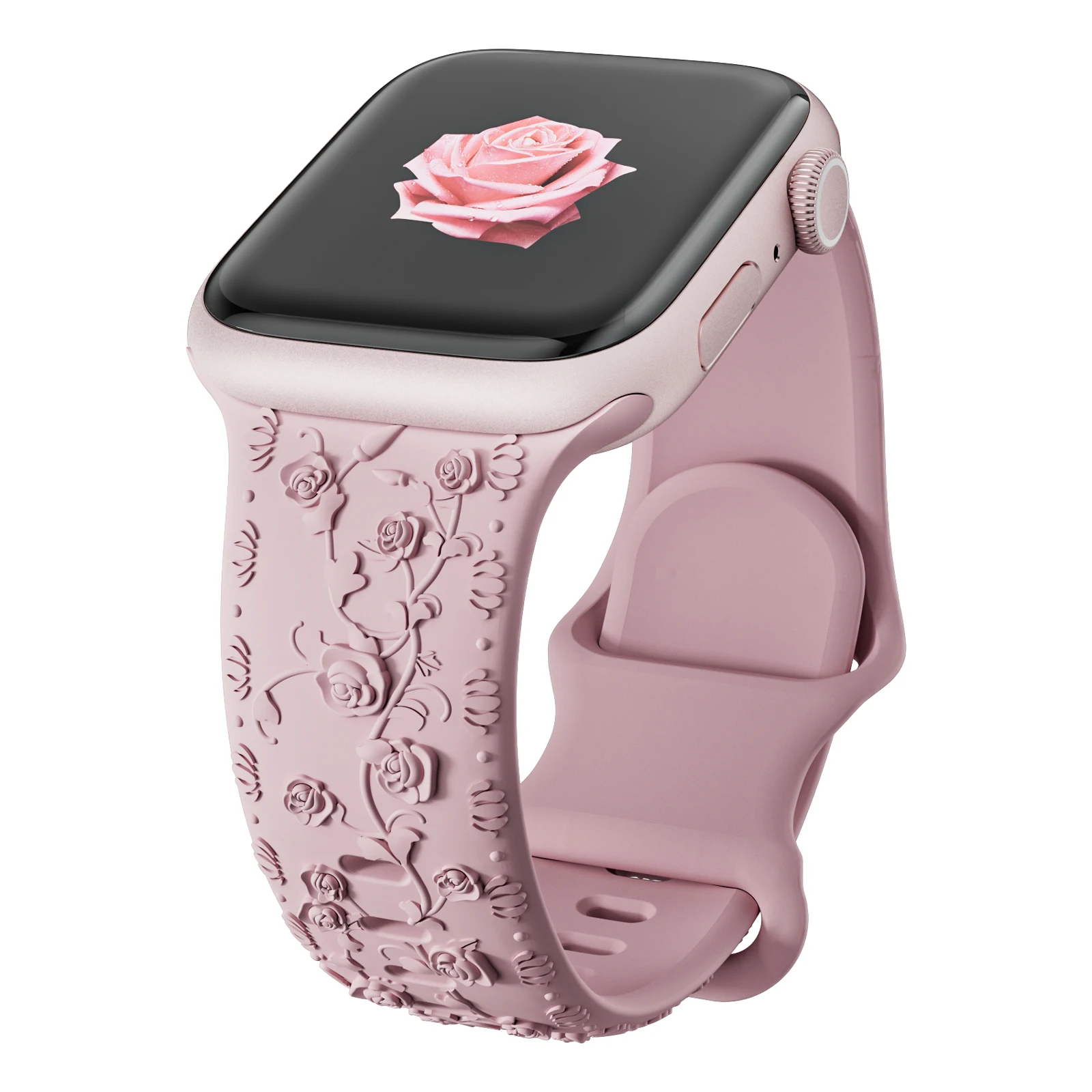 Für Apple Watch Armband 42mm 41 40 45mm 49mm 44mm Blumen-Gravur Armband Correa für iWatch Series 12 11 10 9 7 SE 6 8 Ultra4 – Detail 19