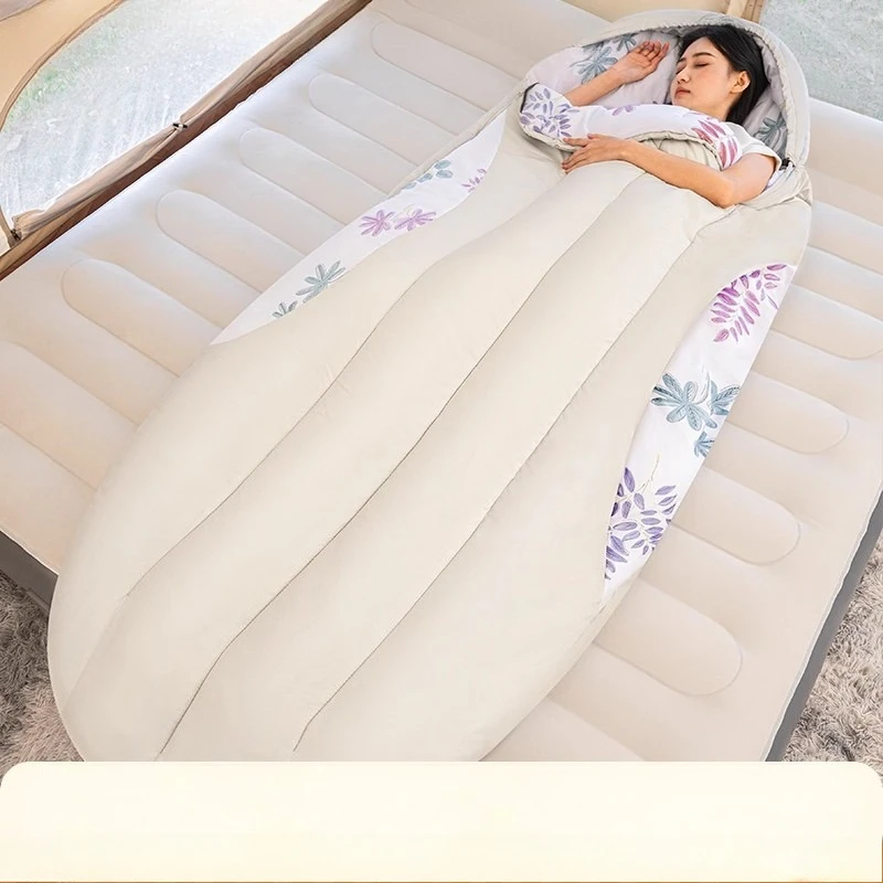 Dual Use Thick Cold Resist Sleeping Bag Portable Ultra Light Storable Warm Blanket For Adult Overnight Outdoor Camp
