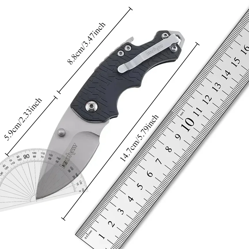 New KS 3800 Shuffle Folding Pocket Knife Plain Edge FRN Handle Compact Multi-Function Hunting Tools EDC Survival Knives