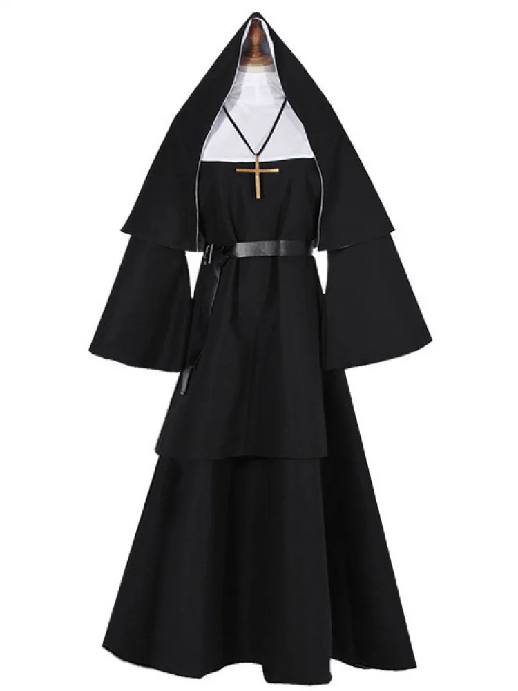 

Костюм монахини на Хэллоуин для взрослых, костюм для ролевых игр, сценический танцевальный костюм, женская традиционная китайская юбка