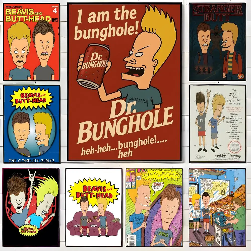 Parody Animation B-Beavis and Butt-Head Poster Wall Art Print Decorative Mural Home Decor Gift Unframed
