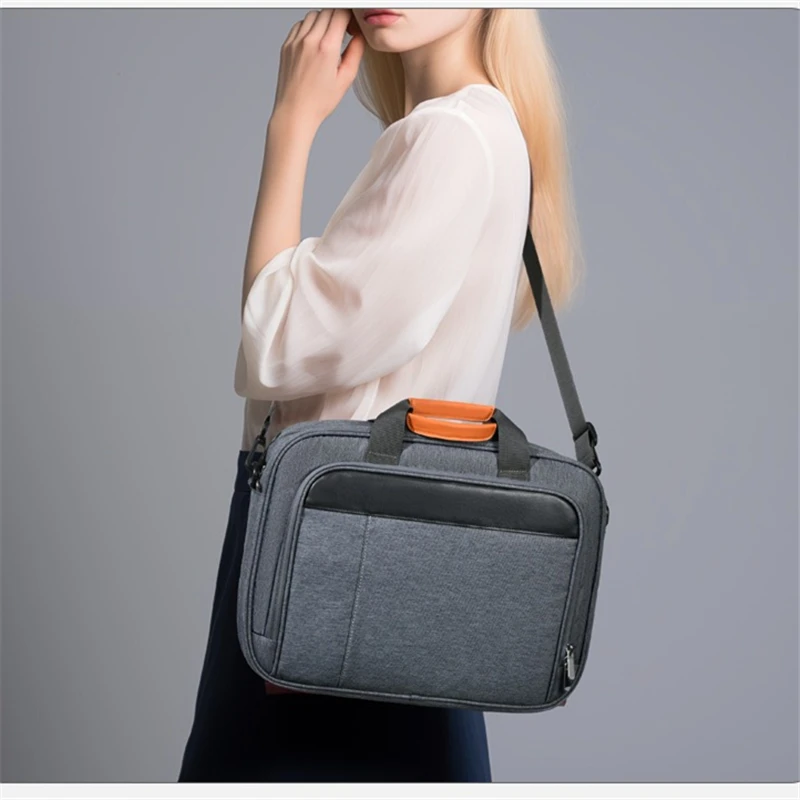 

Nesitu Black Grey Oxford A4 Executive 14 15.6 17.3 inch Laptop Women Men Briefcase Shoulder Messenger Bag Portfolio Handbag M009