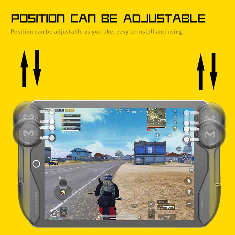 Fotografia 5: 2 pçs 6 dedos botão gamepad gatilhos jogos leves jogando tablet tiro elementos de jogos para akpad6k pubg