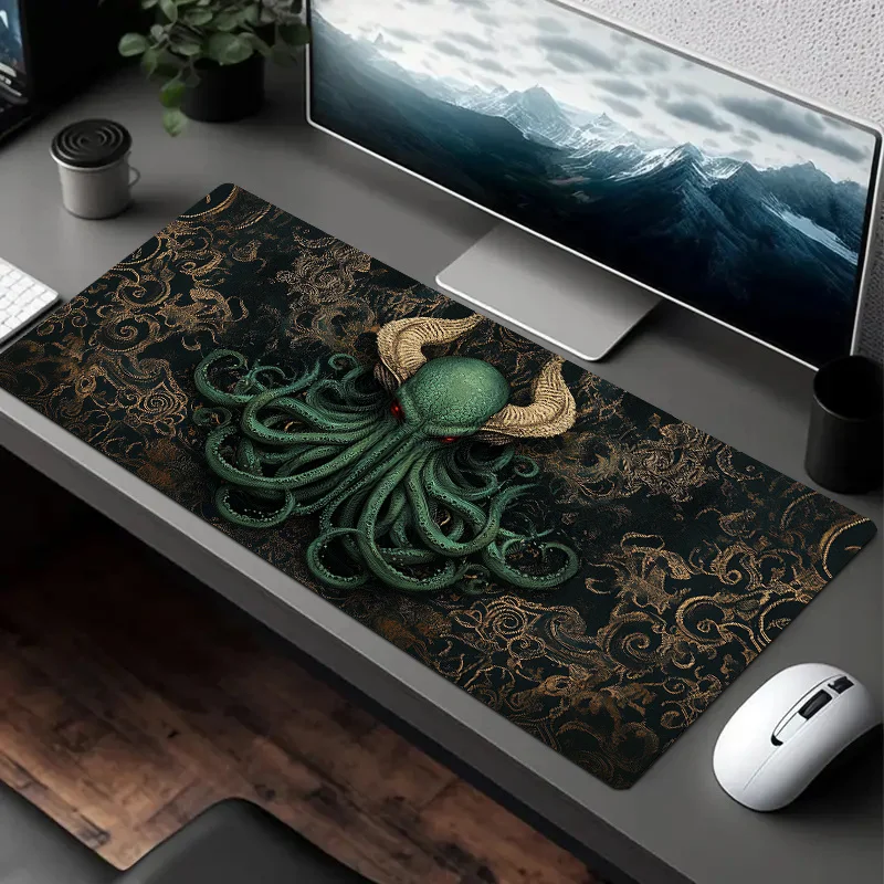 

Большой коврик для мыши Green Octopus Game подходит для ПК и ноутбука с использованием настольных ковриков, утолщенный противоскользящий дизайн с замком по краям