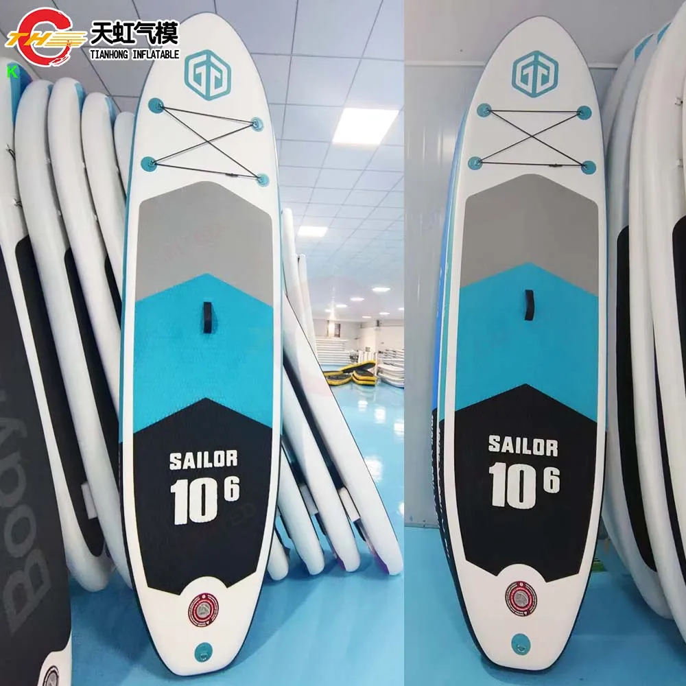 Tavola da surf gonfiabile commerciale Stand up Paddle Board con pagaia e pompa per la pesca sul lago